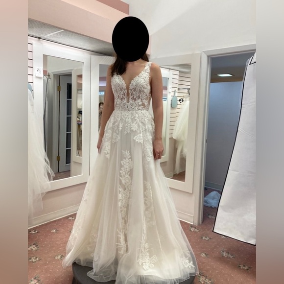Lillian West Dresses & Skirts - Lillian West #66063 Wedding Dress with Embroidered Flowers - Size 4